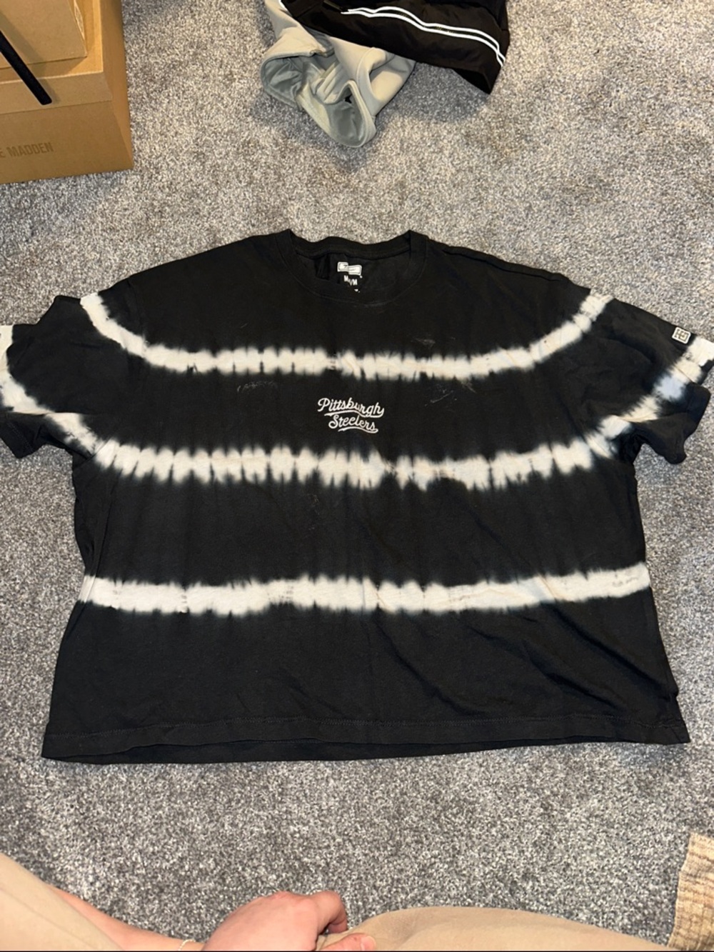 Pittsburgh Steelers Black & White Tie-Dye Short Sleeve Tee